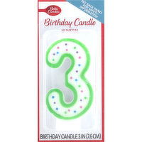 Betty Crocker Birthday Candle, Numeral 3, 3 Inch - 1 Each 