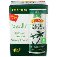REEDS Soda Ginger Ale Zero - 12 Fluid Ounce - 4 Count