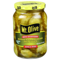 Mt. Olive Kosher Mini Stuffers Hamburger Dill Chips - 16 Fluid Ounce