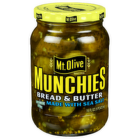 Mt. Olive Munchies Made With Sea Salt Bread & Butter - 16 Fluid Ounce