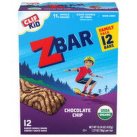 ZBAR Chocolate Chip - Soft Baked Snack Bars - Non-GMO - 11g Whole Grains - USDA Organic Granola Bars (12 Pack)