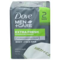 Dove Men+care Extra Fresh Body + Face Bar - 3.75 Ounce - 2 Count