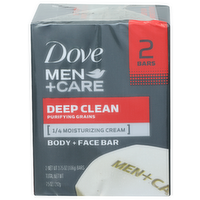 Dove Men+care Deep Clean Body + Face Bar - 3.75 Ounce - 2 Count