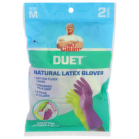 Mr. Clean Duet Size m Natural Latex Gloves - 2 Count