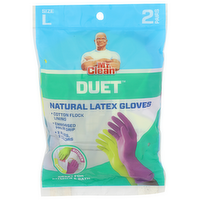 Mr. Clean Duet Size l Natural Latex Gloves - 2 Count