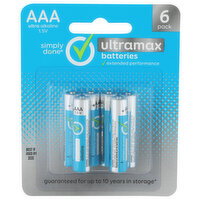 Simply Done Ultramax Alkaline AAA Batteries - 6 Count