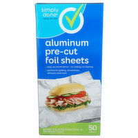 Simply Done Pre-Cut Aluminum Foil Sheets - 0.896 Square foot - 50 Count