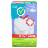 Simply Done Lavender Scent Drawstring Tall Kitchen - 13 Gallon - 40 Count