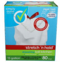 Simply Done Clean Fresh Scent Stretch N Hold Drawstring Tall Kitchen Bags - 80 Count