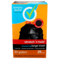 Simply Done Stretch N Hold Large Drawstring Trash Bags - 25 Count