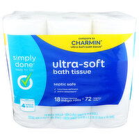 Simply Done  Ultra-Soft 2-Ply Mega Rolls Bath Tissue - 24.267 Square foot - 18 Count