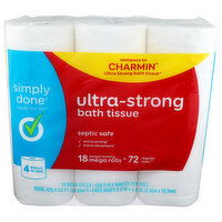 Simply Done Ultra Strong Bath Tissue - 23.833 Square foot - 18 Count