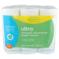 Simply Done Ultra Strong & Absorbent Paper Towels - 38.958 Square foot - 6 Count