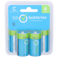 Simply Done +c Alkaline 1.5v Batteries +c - 4 Count