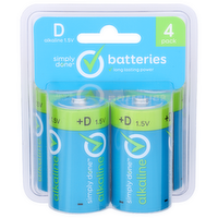 Simply Done d Alkaline 1.5v Batteries - 4 Count