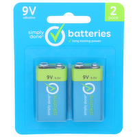 Simply Done 9v Alkaline Batteries - 2 Count