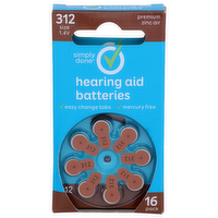 Simply Done 312 Size 1.4v Hearing Aid Batteries - 16 Count