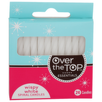 OVER THE TOP ESSENTIALS Wispy White Spiral Candles - 24 Count