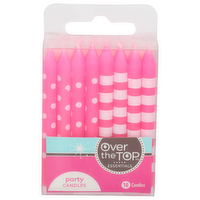 OVER THE TOP ESSENTIALS Party Pinkwhite Candles - 16 Count
