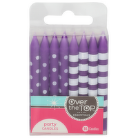 Over The Top Essentials Party Purplewhite Candles - 16 Count