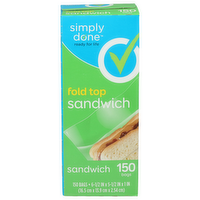 Simply Done Fold Top Sandwich Bags - 150 Count