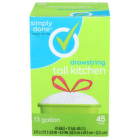 Simply Done Drawstring Tall Kitchen Bags - 13 Gallon - 45 Count