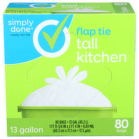 Simply Done Flap Tie Tall Kitchen Bags - 13 Gallon - 80 Count