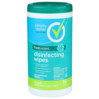 Simply Done Fresh Scent Disinfecting Wipes₁ Includes Weight Of Absorbent Wipe - 0.228 Ounce - 75 Count