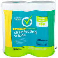 Simply Done 1-Lemon Scent 1-Fresh Disinfecting Wipes¹ Includes Weight Of Absorbent Wipe - 17.1 Ounce - 2 Count