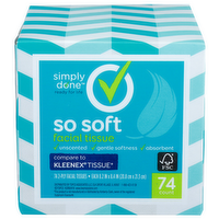 Simply Done So Soft Facial Tissue - 74 Count