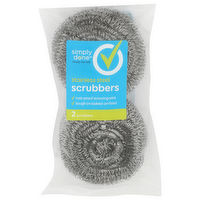 Simply Done Stainless Steel Scrubbers - 2 Count