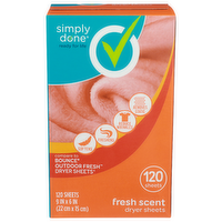 Simply Done Fresh Scent Dryer Sheets - 120 Count