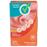 Simply Done Fresh Scent Dryer Sheets - 80 Count
