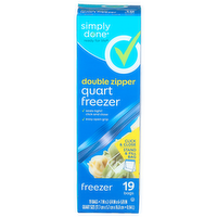 Simply Done Quart Freezer Double Zipper Bag - 19 Count