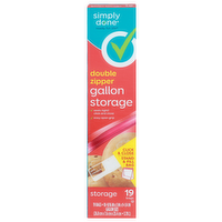 Simply Done Double Zipper Gallon Storage - 19 Count