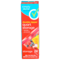 Simply Done Double Zipper Quart Storage - 24 Count