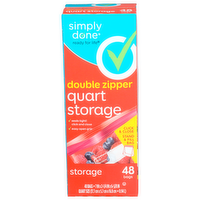 Simply Done Double Zipper Quart Storage - 48 Count