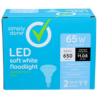 Simply Done Soft White Floodlight Br30 Bulbs Led - 2 Count