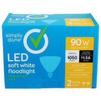 Simply Done  PAR38 90W LED Soft White Floodlight Bulbs - 2 Count
