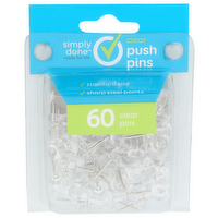 Simply Done Clear Push Pins - 60 Count