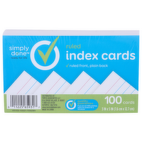 Simply Done Ruled Index Cards - 100 Count