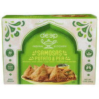 Deep Indian Kitchen Samosas, Potato & Pea With Mint Chutney - 12 Ounce