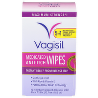 Vagisil Medicated Anti-Itch Wipes - 12 Count
