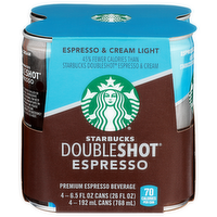Starbucks Doubleshot Espresso Espresso & Cream Light Premium Beverage & Cream - 6.5 Fluid Ounce - 4 Count