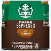 Starbucks Espresso Premium Beverage Espresso & Cream - 26 Fluid Ounce