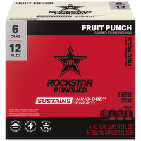 Rockstar Punched Energy Drink Fruit Punch - 72 Fluid Ounce
