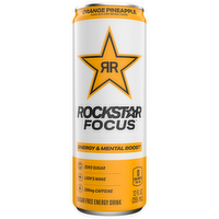 Rockstar Focus Sugar Free Energy Drink Orange Pineapple - 12 Fluid Ounce