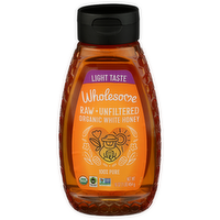WHOLESOME Unfiltered White Honey Squeeze Organic Raw - 16 Ounce