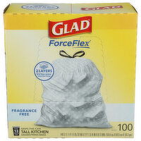 Glad Forceflex Drawstring Fragrance Free - 100 Count
