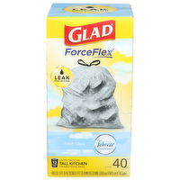 Glad Force Flex Grips-The-Can Forceflex Tall Kitchen Drawstring Bags - 40 Count